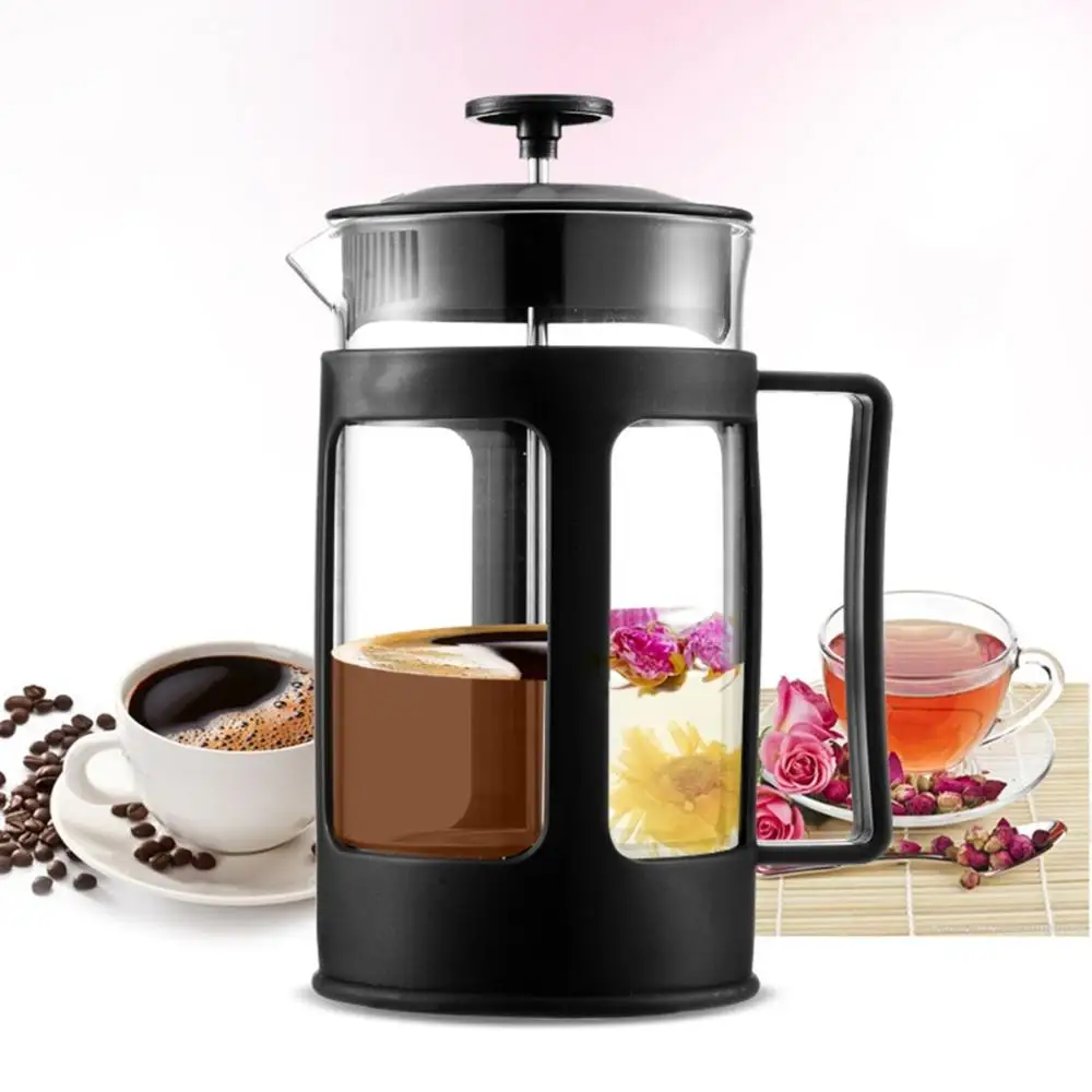 French Press Coffee Maker - Rust-free Thickened Borosilicate Glass Tea Maker
