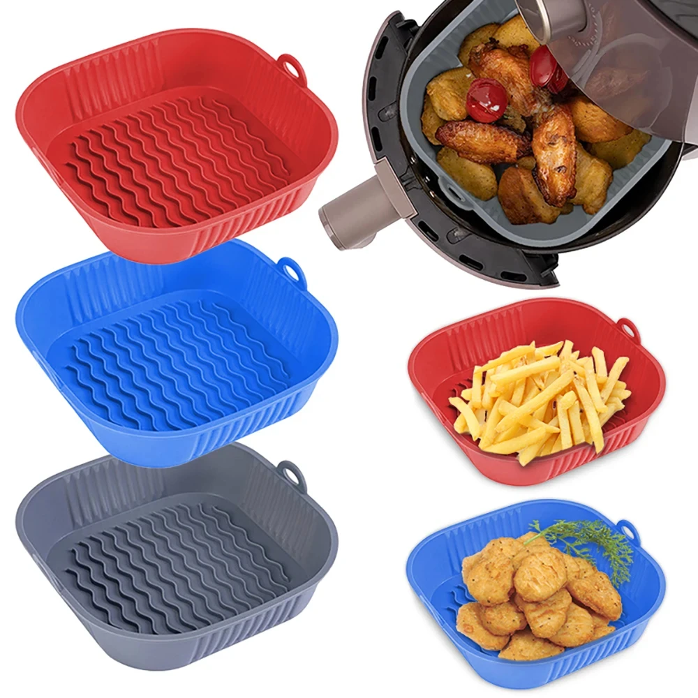 Kitchen Gadgets Hacks - Silicone Air Fryer Pot Tray Food