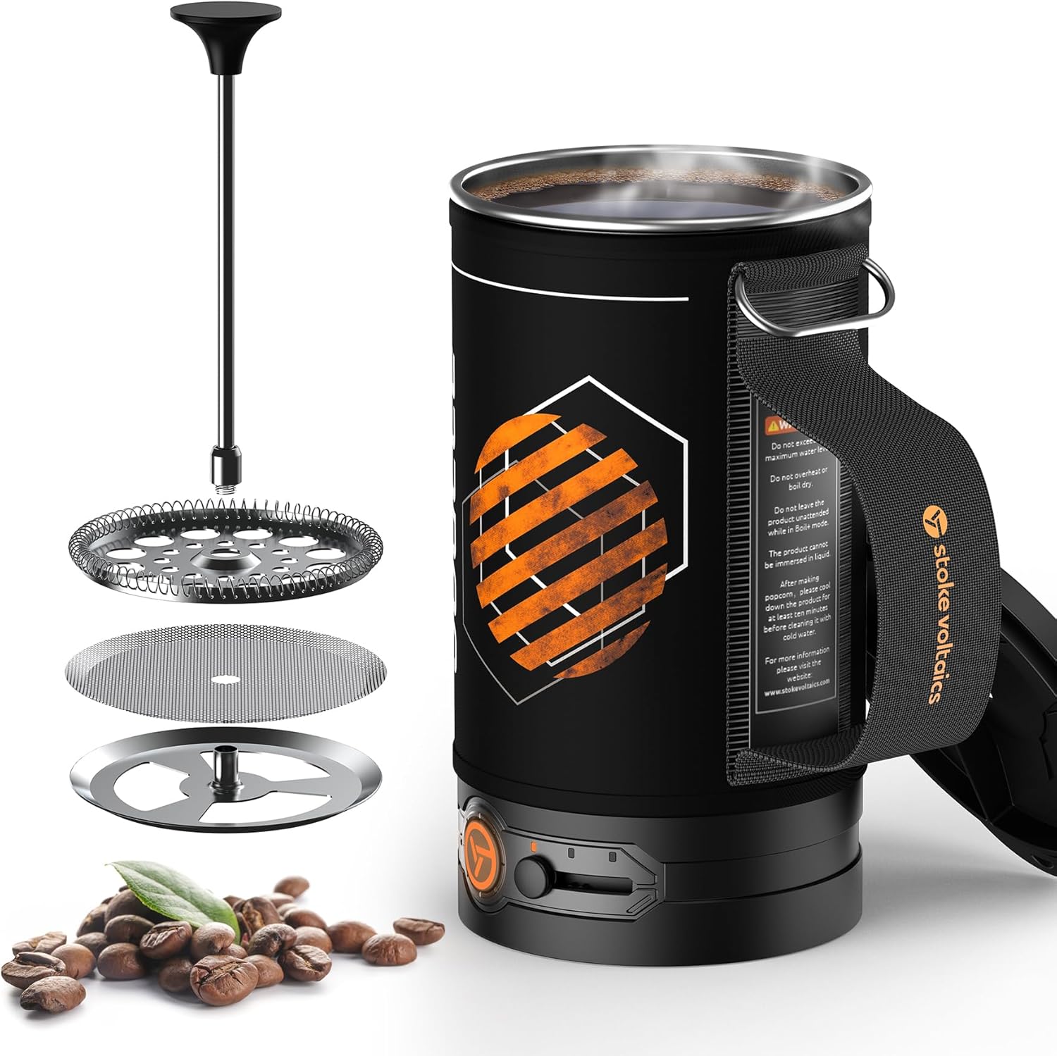 French Press Coffee Maker - Electric French Press Coffee Maker, 120V
