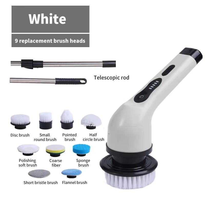 Kitchen Gadgets And Equipment - 9-in-1 Electric Cleaning Brush Electric Spin