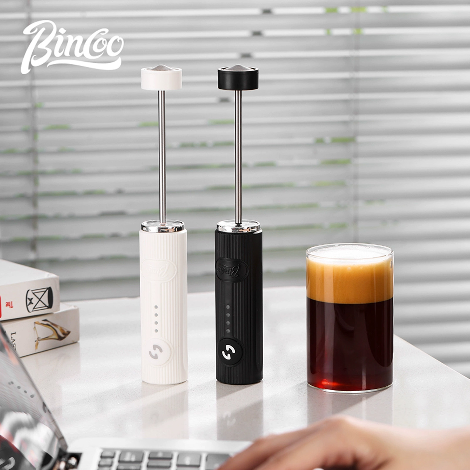 Milk Frother - BINCOO Electric Coffee Frother USB Rechargeable