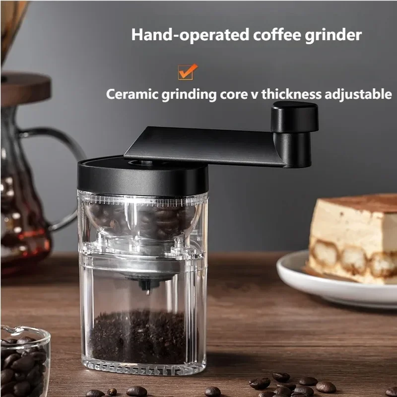 French Press Coffee Maker - Ceramic Burr Hand Coffee Grinder Adjustable