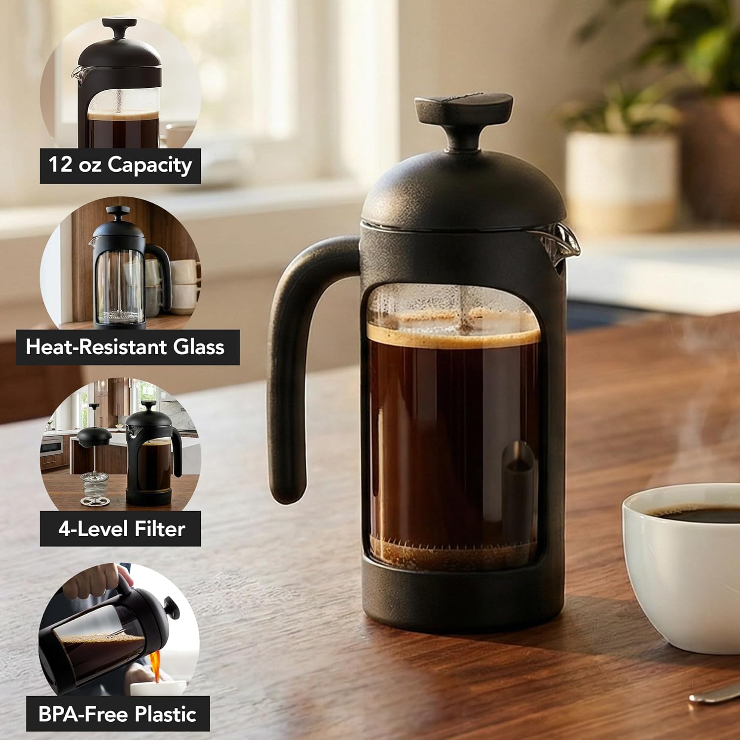 12oz French Press Coffee Maker - đánh giá và giá French Press Coffee Maker