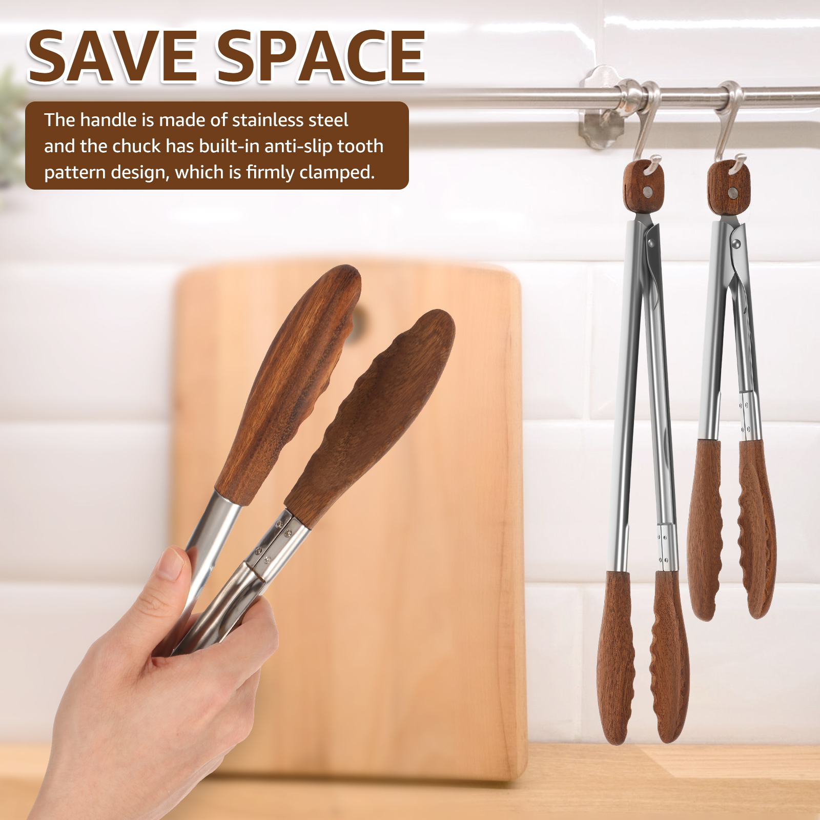 2/3 Pcs Food Tongs Walnut Wood - đánh giá và giá Kitchen Gadgets And Equipment