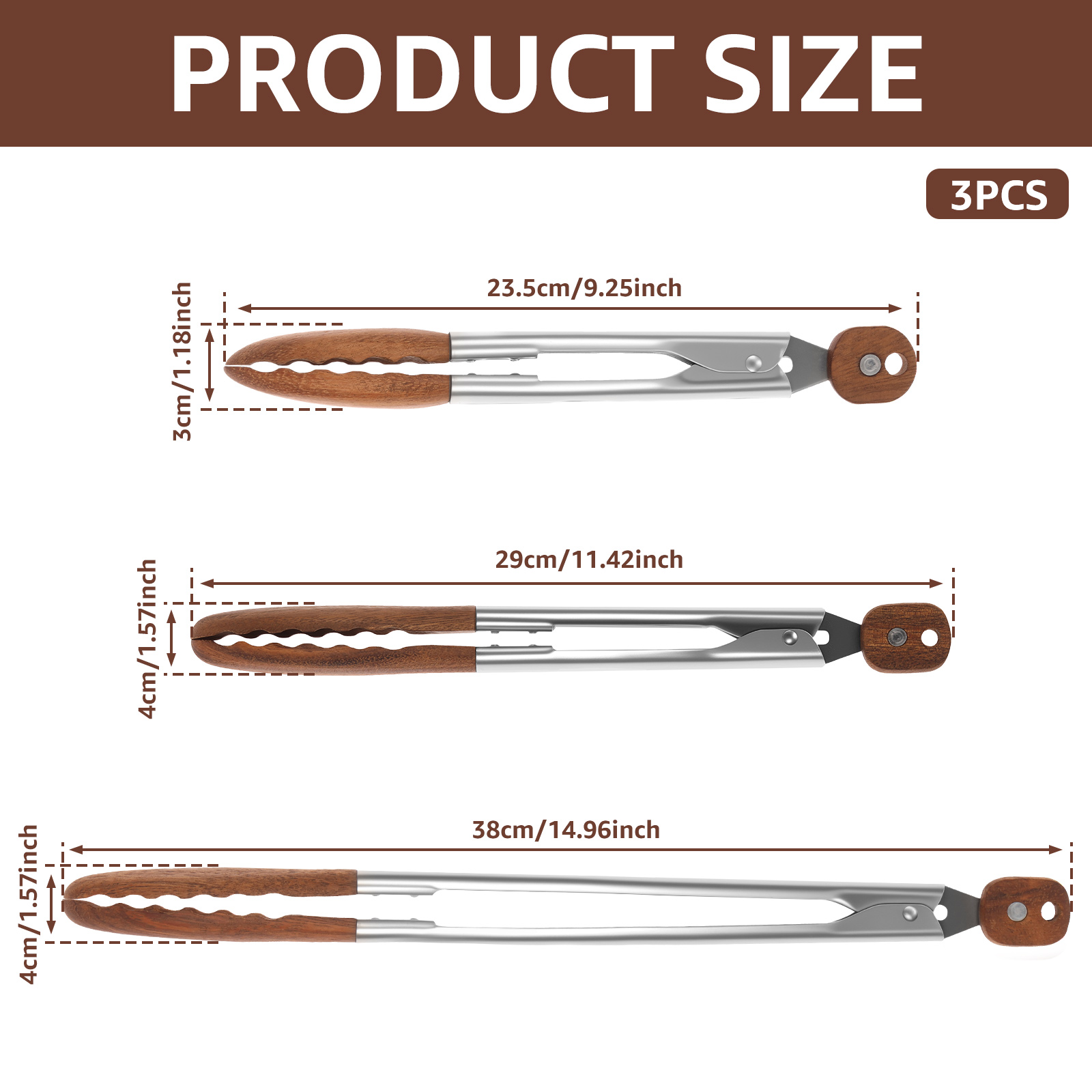 2/3 Pcs Food Tongs Walnut Wood - đánh giá và giá Kitchen Gadgets And Equipment