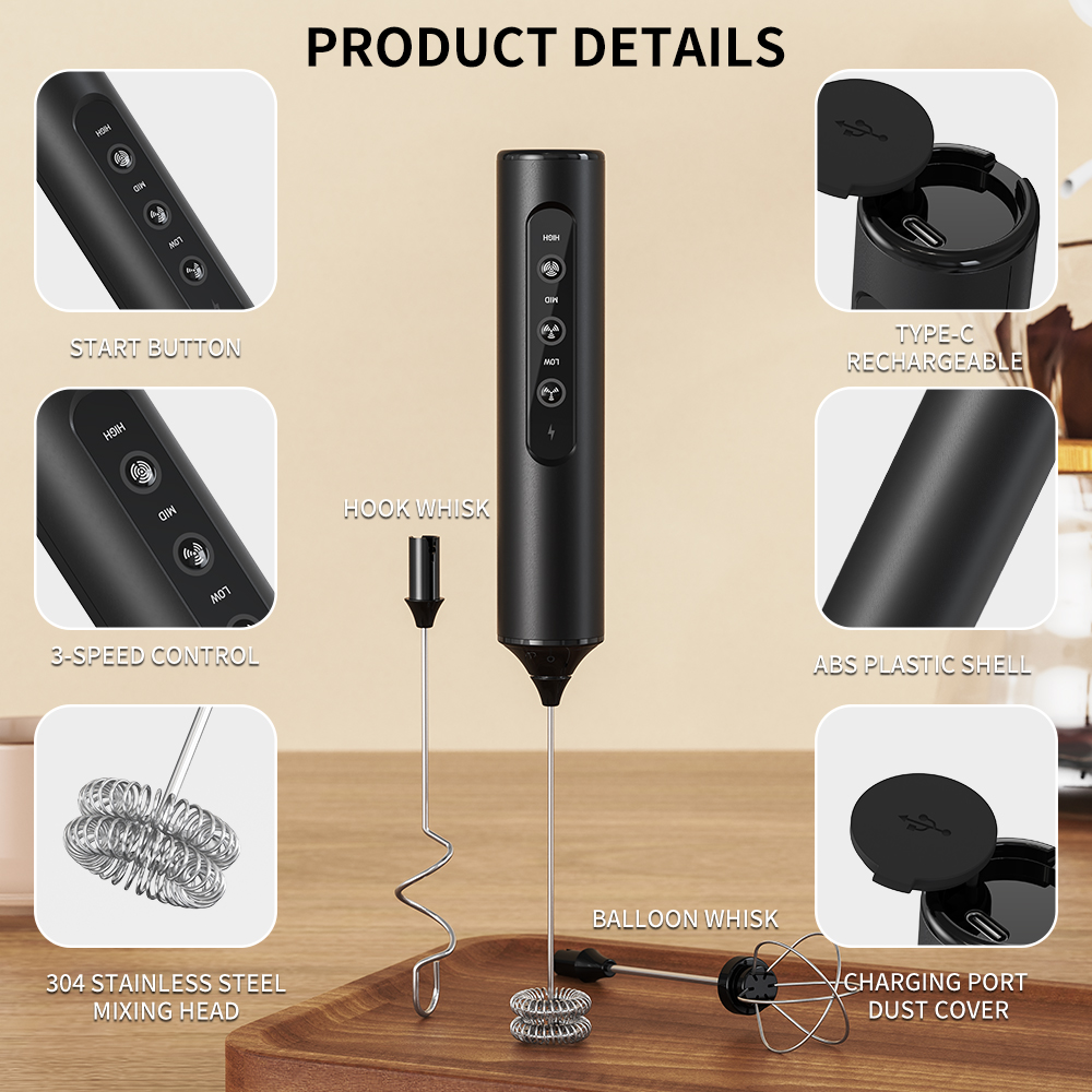 3 in 1 Electric Handheld Milk  - đánh giá và giá Milk Frother