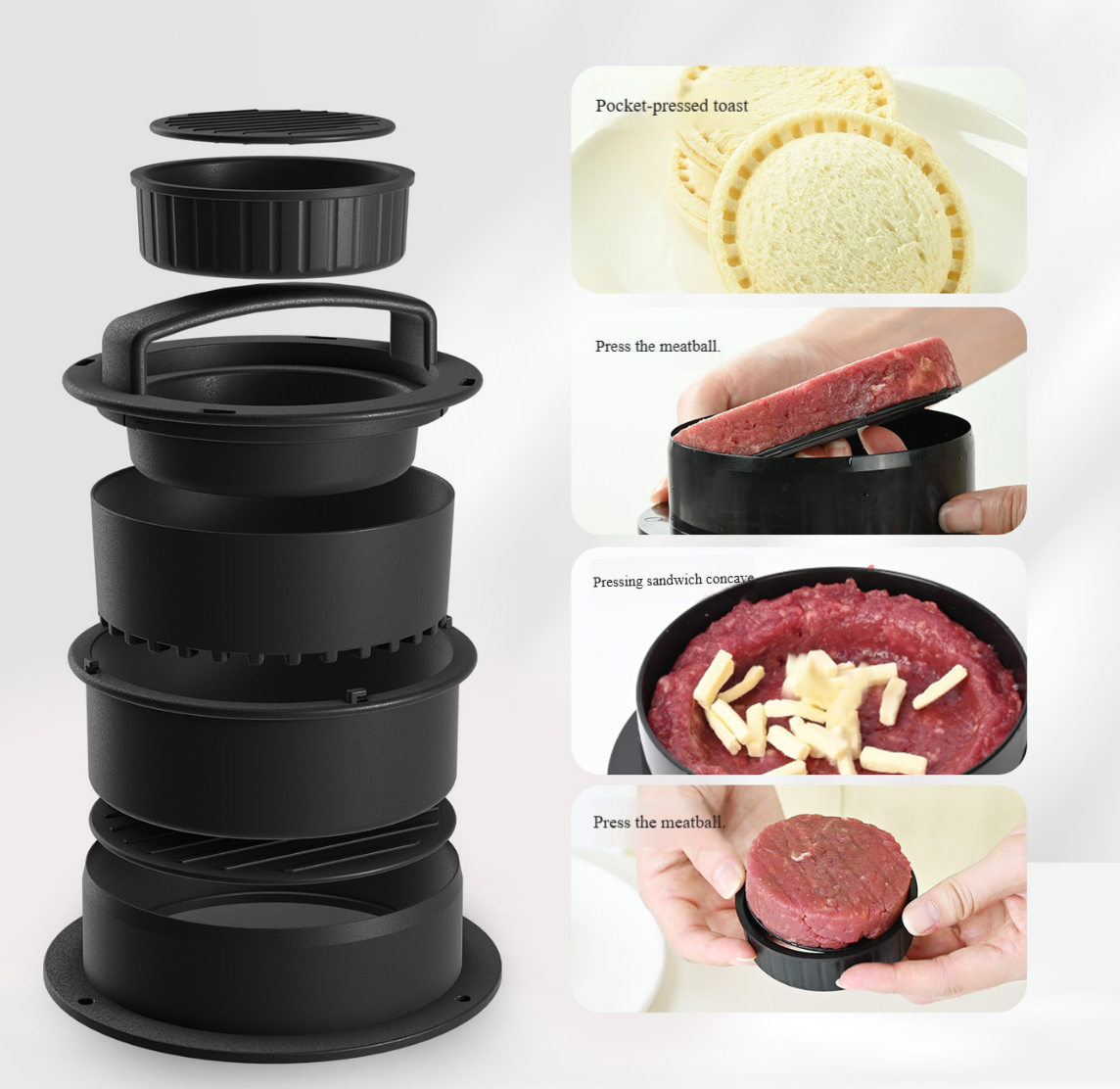 4-in-1 Round Hamburger Burger  - đánh giá và giá Kitchen Helper Gadgets
