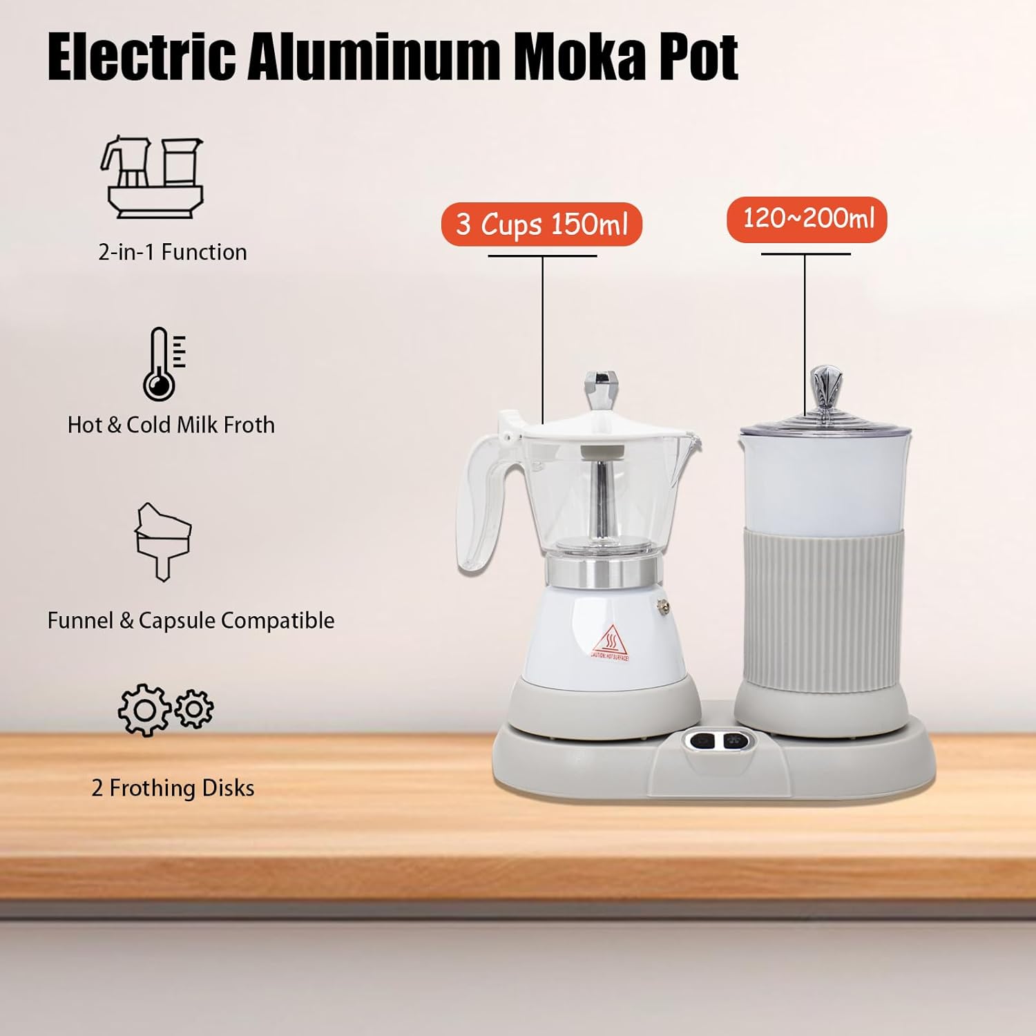 2-in-1 Espresso Maker & Milk F - đánh giá và giá Milk Frother