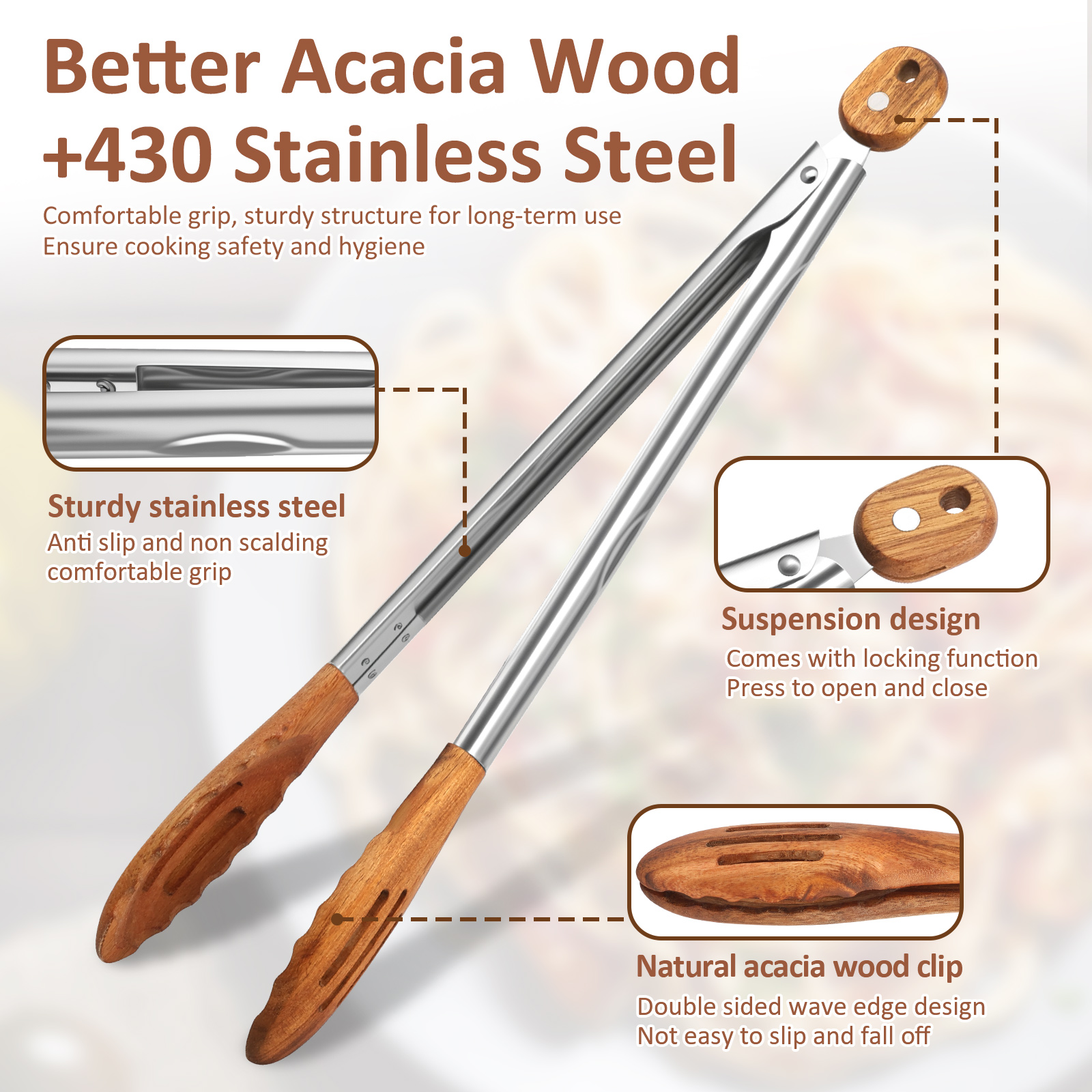 Wooden Kitchen Cooking Tongs B - đánh giá và giá Kitchen Gadgets And Equipment