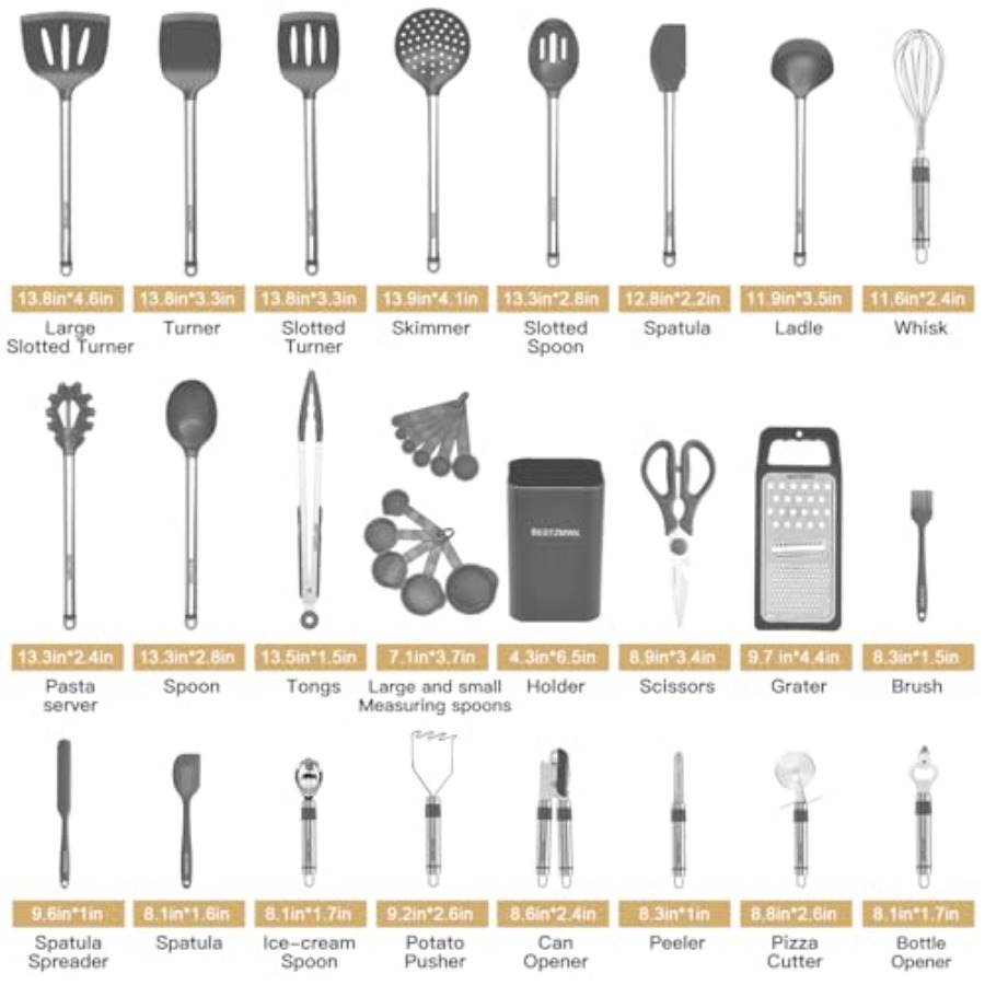 Kitchen Utensil Set-Silicone C - đánh giá và giá Kitchen Gadgets For Cooking