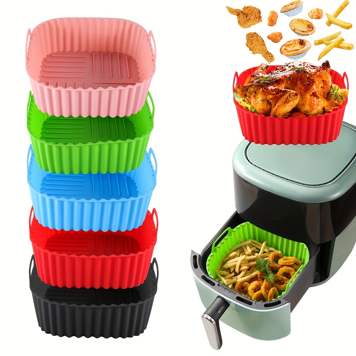 1 square silicone air fryer li - đánh giá và giá Kitchen Gadgets And Equipment