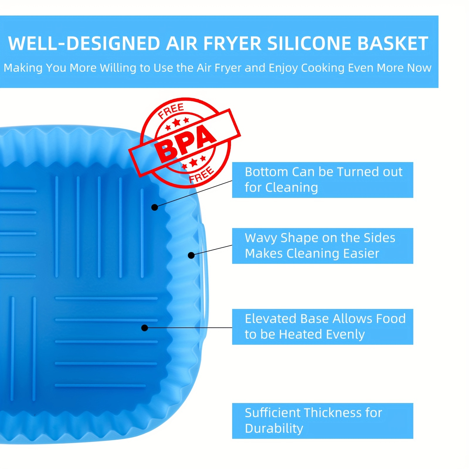1 square silicone air fryer li - đánh giá và giá Kitchen Gadgets And Equipment