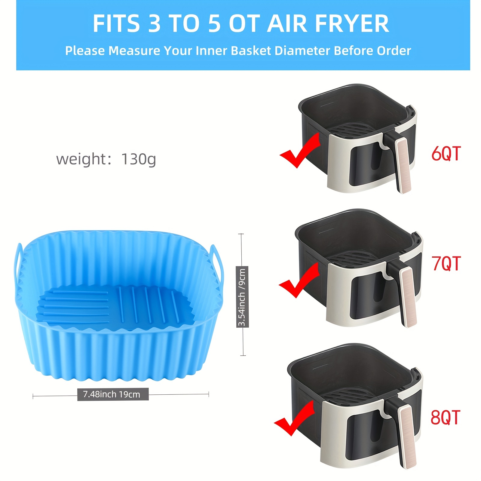 1 square silicone air fryer li - đánh giá và giá Kitchen Gadgets And Equipment