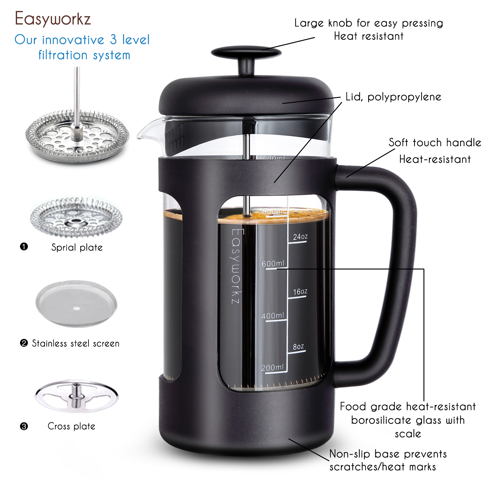 Easyworkz French Press  Coffee - đánh giá và giá French Press Coffee Maker