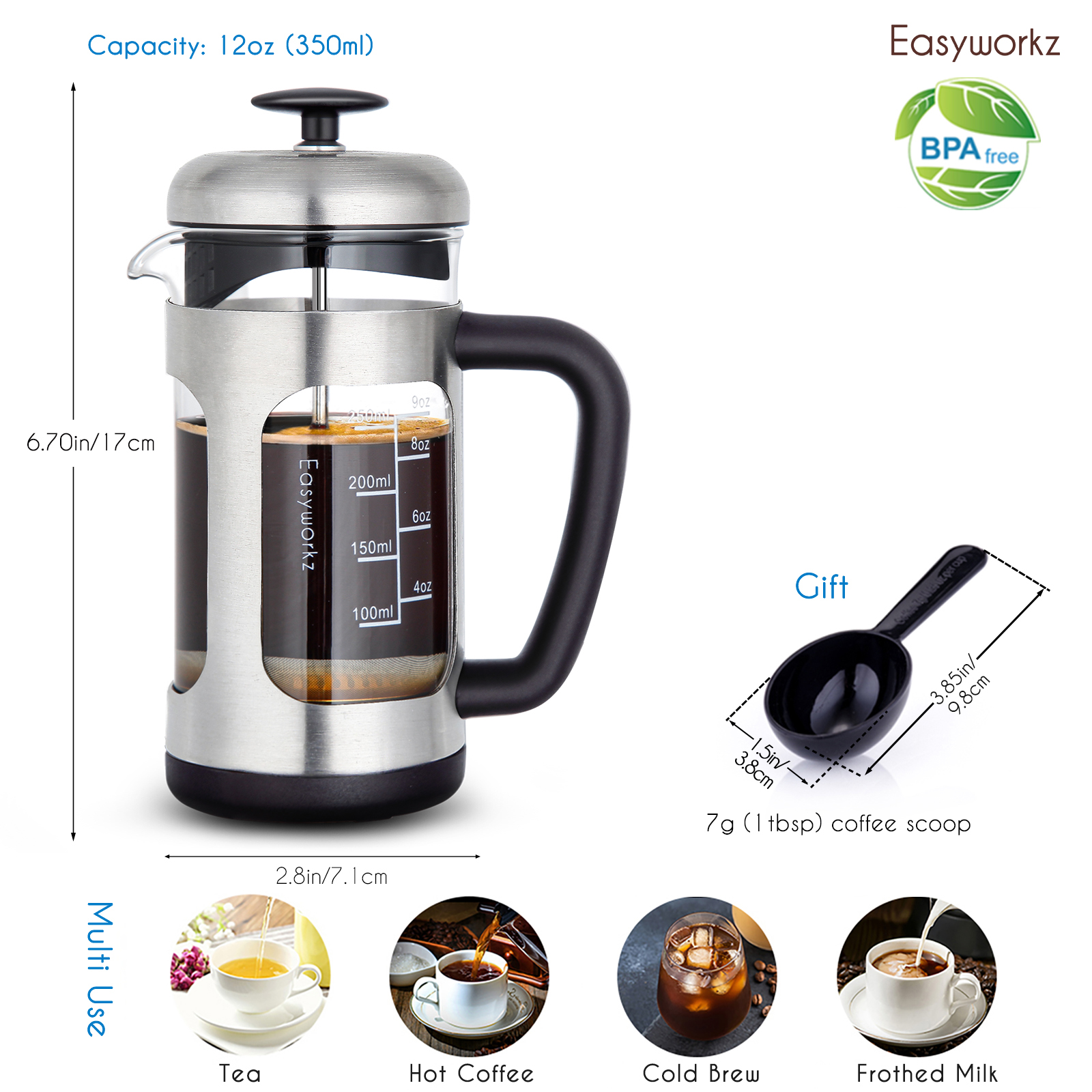 Easyworkz French Press  Coffee - đánh giá và giá French Press Coffee Maker