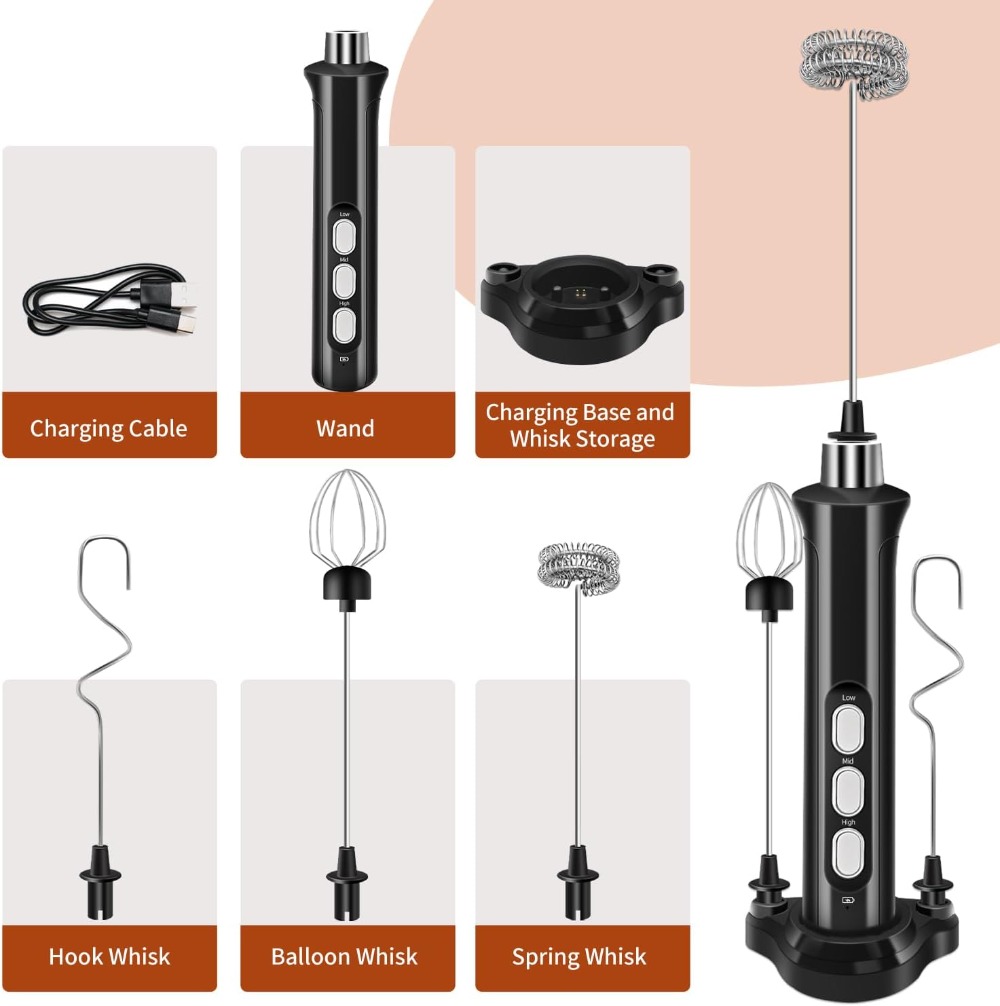 Rechargeable Milk Frother Hand - đánh giá và giá Milk Frother